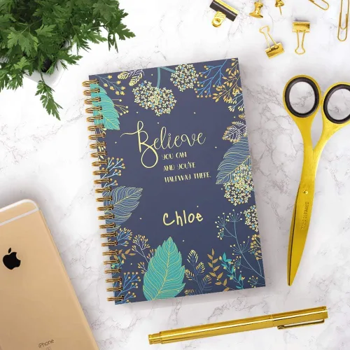 Vista 8 de Believe You Can - Planificador y organizador personalizado de tapa dura mensual y semanal, 1 año completo, enero-diciembre con fecha u opción sin