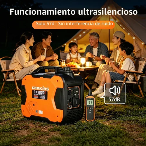 Vista 6 de Genkins Generador portátil de inversor de 3800 vatios ultra silencioso listo para RV, de emergencia, para respaldo en el hogar, recreación, etc. A
