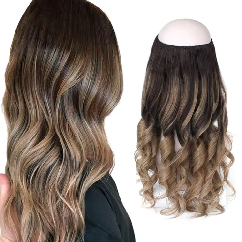 Vista 25 de Sassina Extensiones de Cabello con Alambre Invisible Cabello Humano Real con Alambre Transparente Tamaño Ajustable Clips Seguros Naturales Liso