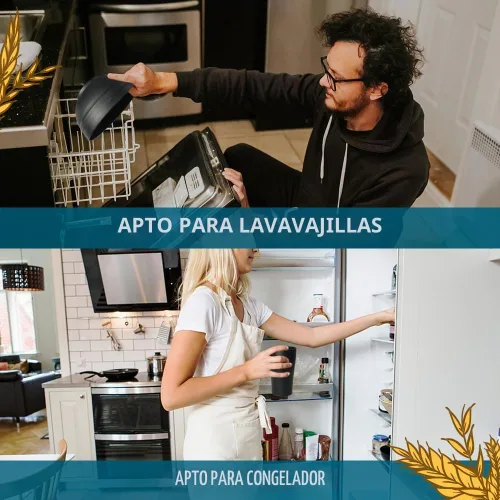 Vista 2 de Teivio Juego de platos y cuencos de 60 piezas para 6, cubiertos negros