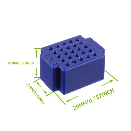 Vista 2 de Mini Breaboard de 25 puntos de amarre con cables de puente para bloques de conexión de distribución Proto Shield (7 piezas)