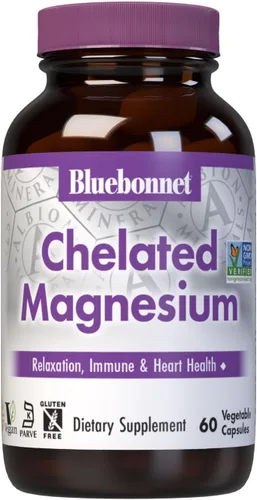 Vista 10 de Bluebonnet Nutrition Albion Magnesio Quelado Tamponado 200 mg, Óxido de Magnesio, Alivio del Estrés, Vegano, Sin OGM, Sin Gluten, Sin Soja, Sin