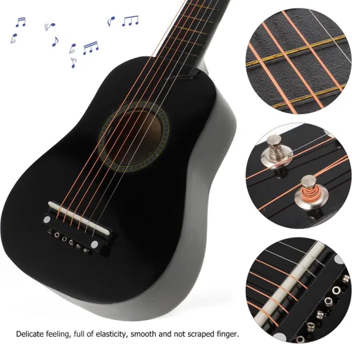 Vista 7 de Toddmomy Guitarra acústica de 21 pulgadas para niños, guitarra portátil de madera para niños, tamaño pequeño, instrumento musical