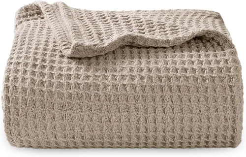 Vista 12 de Bedsure Gentlesoft - Manta de 100 % algodón, tamaño Twin XL, para dormitorio universitario, transpirable y suave, manta Twin de tejido waffle