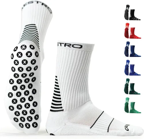 Vista 19 de Maestro - Calcetines de agarre de fútbol para hombres y mujeres con almohadillas antideslizantes, ideales para fútbol, baloncesto y deportes