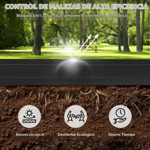 Vista 3 de Tela de barrera de malezas de 3 pies x 300 pies, tela de jardín resistente de 3.2 onzas con permeabilidad, cubierta tejida para control de malezas