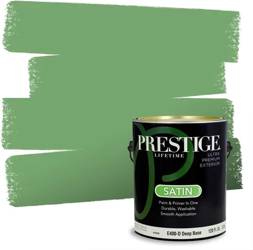 Vista 192 de PRESTIGE Pintura exterior e imprimación en uno, aloe, plano, 1 galón