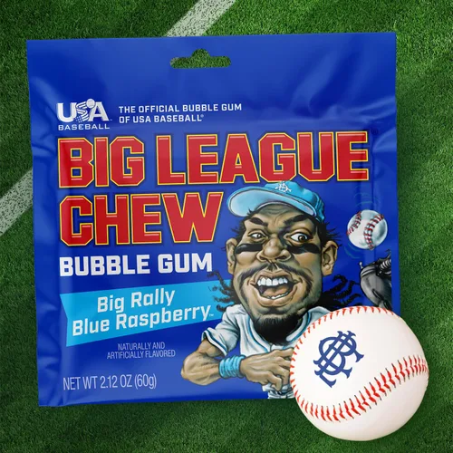Vista 3 de Big League Chew Big Rally Blue - Goma de mascar de frambuesa azul intenso Perfecto para juegos de béisbol, equipos, concesiones, fiestas y más