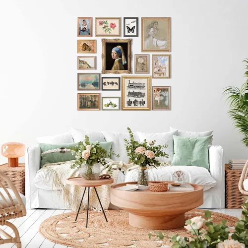 Vista 7 de LANCHI95 Juego de 15 piezas de arte de pared de obra maestra vintage, famosas reproducciones de pintura al óleo, impresiones de galería de pinturas