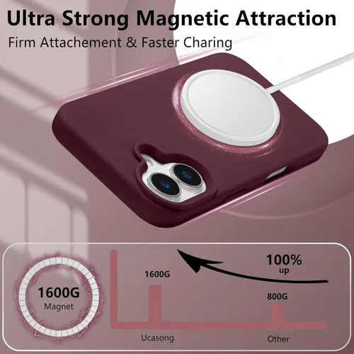 Vista 526 de Funda magnética de silicona para iPhone 13 Pro, color blanco antiguo [Compatible con Magsafe] [Forro de microfibra suave antiarañazos], funda