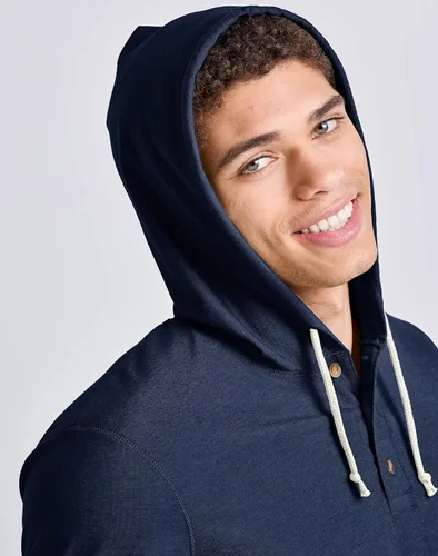 Vista 5 de Hanes Sudadera con capucha para hombre Originals Tri-Blend con cuello Henley