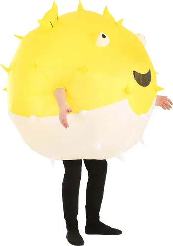 Vista 3 de Disfraz inflable de peces acolchados para adultos, Amarillo