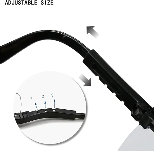 Vista 4 de Gafas de seguridad, 5 gafas protectoras ajustables de visión amplia, gafas de seguridad ligeras a prueba de niebla