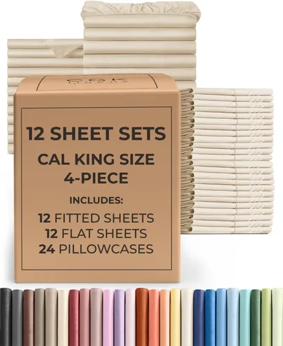 Vista 287 de Pack of 2, Twin Size 3 Piece Sheet Set - Breathable & Cooling - White