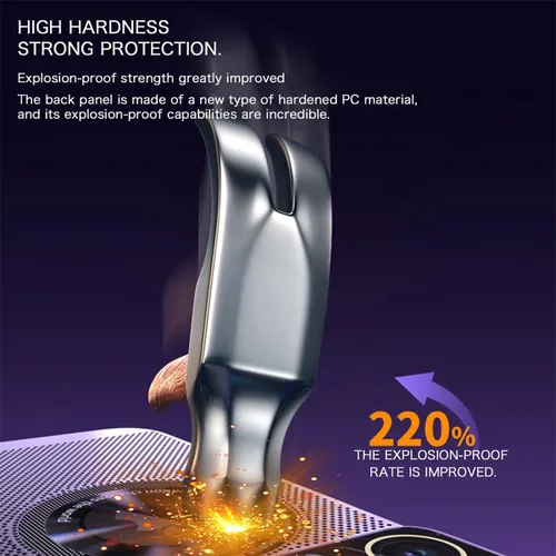 Vista 6 de Funda magnética de disipación de calor galvanizada para iPhone 13 14 Plus Pro Max, funda de refrigeración magnética sin marco para ventana grande