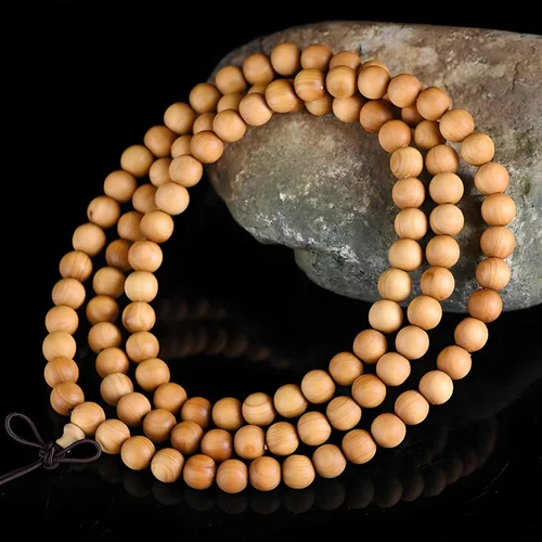 Vista 3 de Zen Dear Thuja Wooden Bracelet Necklace Prayer Beads Mala Wristband