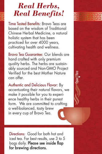 Vista 6 de Bravo Tea Absolute White Mulberry Leaf - Té de hierbas sin cafeína, 20 bolsas de té