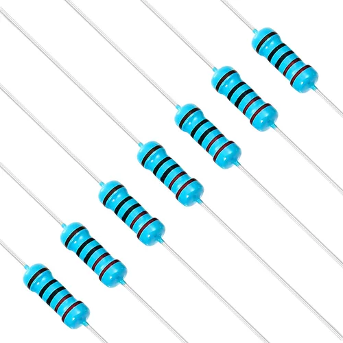 Vista 42 de Chanzon 100pcs 1/2W (0.5W) 1 Ω ohmios Resistencia fija de película metálica 0.01 ±1% Tolerancia 1R MF Orificio pasante Resistencias limitadoras