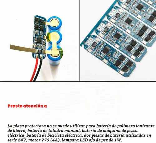 Vista 3 de 3 unids 3S BMS 12V 10A 18650 batería de litio Li-ion placa de protección