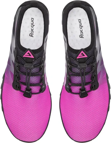 Vista 3 de Racqua Zapatos de agua para hombres y mujeres, secado rápido, colores degradados, descalzos, acuáticos, atléticos, natación, surf, playa, zapatos
