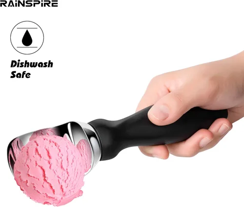 Vista 5 de Rainspire Cuchara de helado de acero inoxidable con mango cómodo, cuchara para helado resistente, pala para helado, ideal para cucharas de helado