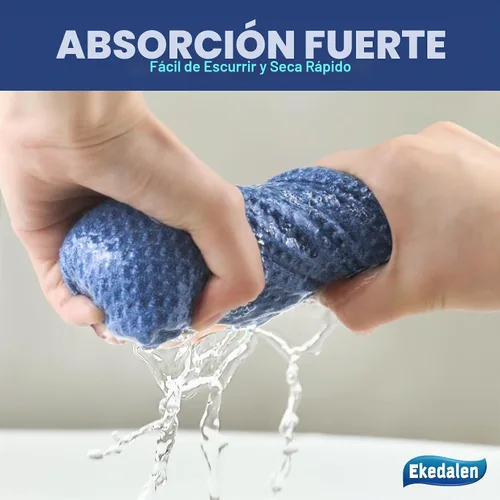 Vista 4 de Ekedalen Paño de limpieza de microfibra tejido de gofre para quitar el polvo, toalla absorbente de secado rápido, trapos de polvo para la cocina