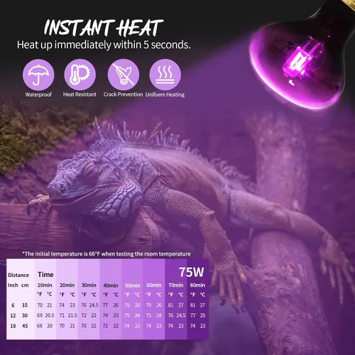Vista 2 de Lámpara de calor nocturno de 100 W, bombilla de calentamiento de reptiles, luz de luna infrarroja, lámpara UVA para reptiles y anfibios, dragón