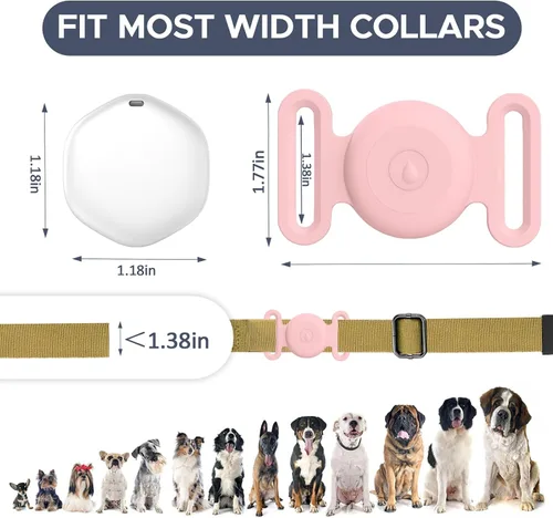 Vista 5 de Rastreador GPS para perros, mini rastreador GPS para mascotas con cubierta de silicona, IPX8 impermeable para niños, sin tarifa mensual, funciona