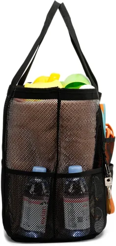 Vista 3 de Bolsas grandes de malla para juguetes de arena, viajes familiares, comestibles, compras reutilizables