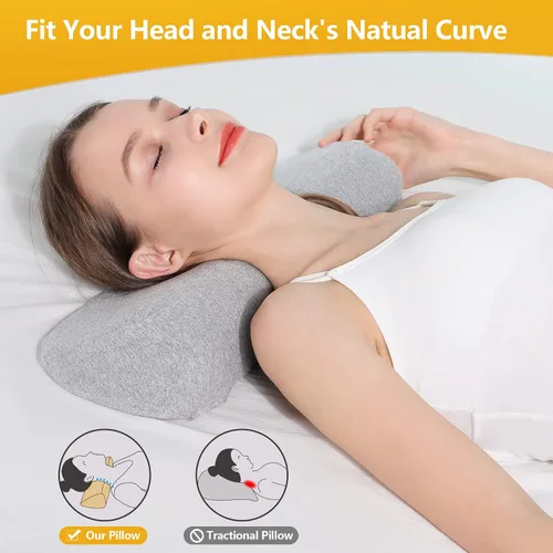 Vista 7 de Almohada de dispositivo de tracción cervical para aliviar el dolor de cuello y almohada cervical para dormir almohada cervical
