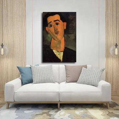 Vista 5 de DUYIGCR Juan Gris Portrait of Juan Gris Poster for Room Aesthetics Canvas Wall Art Poster And Print Frame-style 12x18inch(30x45cm)