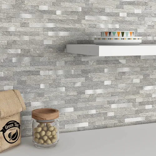 Vista 2 de BeNice Azulejos de cocina para despegar y pegar, azulejos autoadhesivos de mosaico para paneles de pared de baño, impermeables
