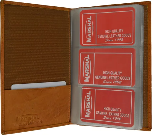 Vista 4 de Nuevo 120 hojas de nombre comercial ID tarjetas de crédito titular libro libro organizador cartera (marrón)