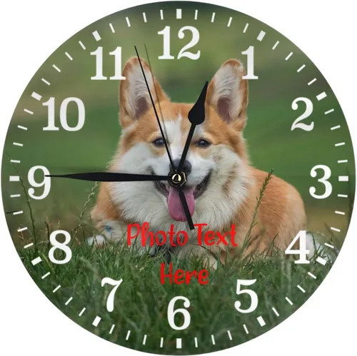 Vista 9 de Reloj personalizado personalizado relojes de pared personalizados tus 4 fotos nombre de texto silencioso 10 pulgadas, PVC, placa de marcación
