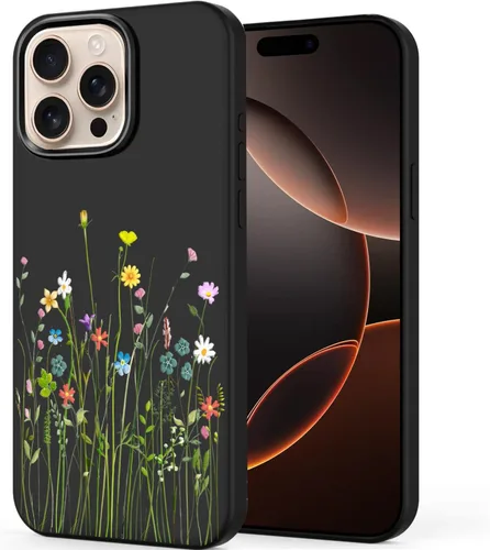 Vista 11 de Unov Funda diseñada para iPhone 13, funda negra con [patrón antideslizante en relieve], protección delgada a prueba de golpes [TPU antiarañazos]
