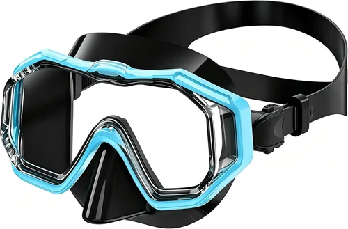 Vista 17 de Kids Swim Goggles 4‑16, 3‑Window Shatter‑Resistant Anti‑Fog, 180‑Degree Panoramic View with Nose Cover