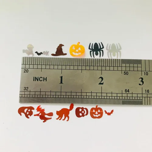 Vista 8 de LB1000 LB1000 - 0.35 oz/paquete - 0.197 in negro forma de murciélago lentejuelas purpurina Halloween festival rave belleza maquillaje cara cuerpo