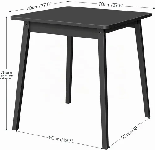 Vista 2 de Mesa de Comedor de Bambú HOOBRO, Mesa de Comedor Cuadrada para 2, Mesa de Cocina de 27.6" para Espacios Pequeños, Mesa de Escribir, Fácil de Montar