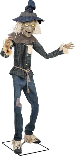 Vista 7 de Spirit Halloween 6 pies Strawman Animatrónico, Multicolor