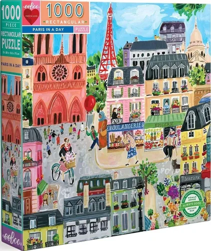 Vista 9 de eeBoo Rompecabezas de 1000 piezas, rompecabezas de Copenhague para adultos, cuadrado de 23 x 23 pulgadas, fabricado con tablero reciclado y tinta a