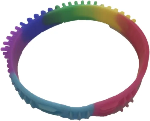 Vista 4 de Pulsera sensorial antiestrés (grande, arcoíris)