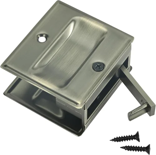Vista 3 de HOMOTEK Tirador de puerta de bolsillo de privacidad sin placa de interruptor. Reemplaza los accesorios deslizantes de pasaje viejos o dañados sin