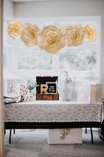 Vista 6 de Decoración de flores de papel crepé para pared, flores para decoración de boda, decoración de fondo de flores, baby shower, fiesta de cumpleaños