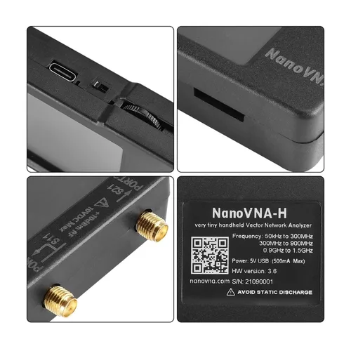 Vista 3 de Vector Network Analyzer, NanoVNA-H Vector Network Antenna Analyzer 4" 10KHz-1.5GHz MF HF VHF UHF Version with SD Card Slot Measuring S Parameters