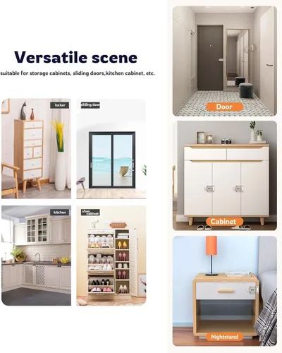 Vista 5 de Cerradura mecánica de la contraseña Cerradura de puerta giratoria sólida/cerradura de puerta del animal doméstico, muebles del gabinete, ventanas