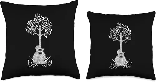 Vista 3 de Electric Guitar Gifts & Accessories E Tree-Guitarist - Almohada de guitarra eléctrica, 16 x 16 pulgadas, multicolor