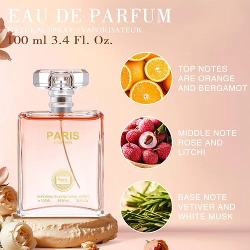 Vista 6 de Hybrid & Company Mujer 4 unids Black Opinion La Vie En Rose Paris Para Su Primavera Floración Perfume Natural Spray Fresco Fragancia