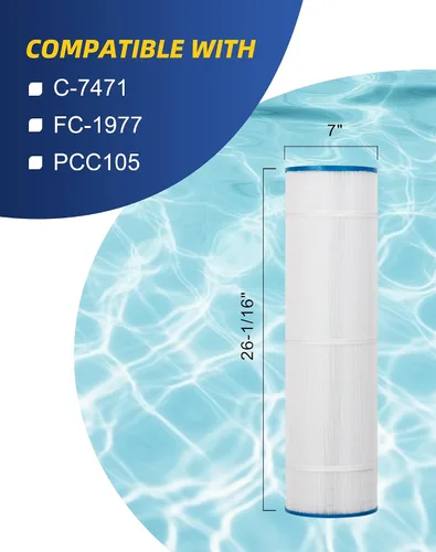 Vista 2 de ZOTEE El filtro de piscina PCC105 reemplaza a Pentair CCP420, PCC105-PAK4,178584, C-7471, Darlly 71053,817-0106, R173576, Filbur FC-1977,105 pies