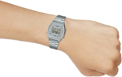 Vista 6 de Casio B640WDG-7DF Reloj unisex de cuarzo plateado de acero inoxidable