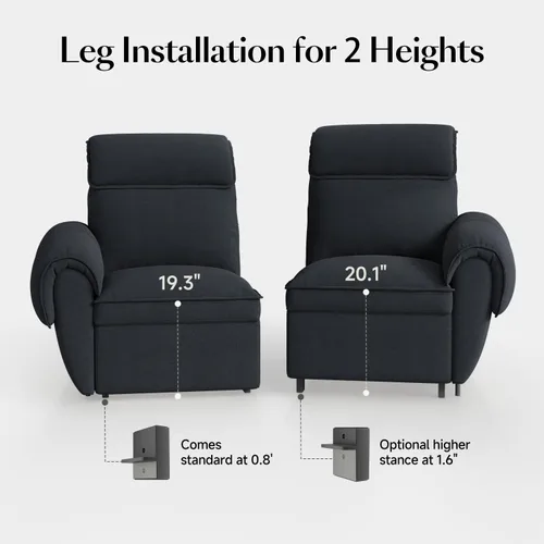 Vista 9 de ALIVING Sofá modular seccional, sofá reclinable de 3 plazas para sala de estar, gris oscuro Blanco hueso